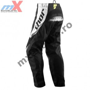 Pantaloni motocross copii Thor Phase Pro Circuit culoare negru/alb marime 28 [2]