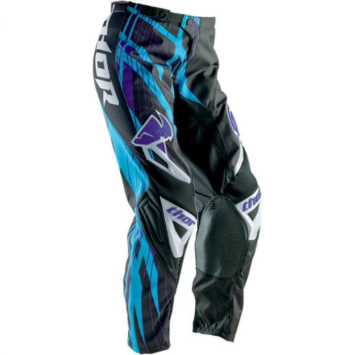 Pantaloni motocross dama Thor S4W Phase culoare albastru negru marime 3 4