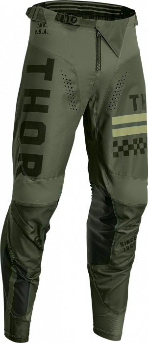 Pantaloni motocross enduro Thor Pulse Combat, culoare army negru, marimea 32