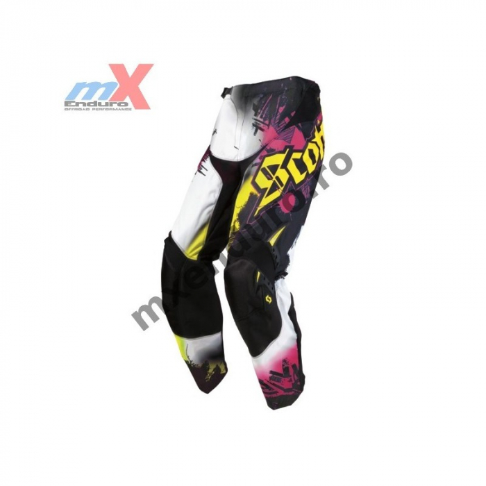 Pantaloni motocross Scott 350 Con Artist marime 38 culoare negru verde alb