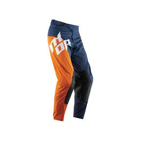 Pantaloni motocross Thor Core Slash culoare portocaliu albastru inchis marime 32