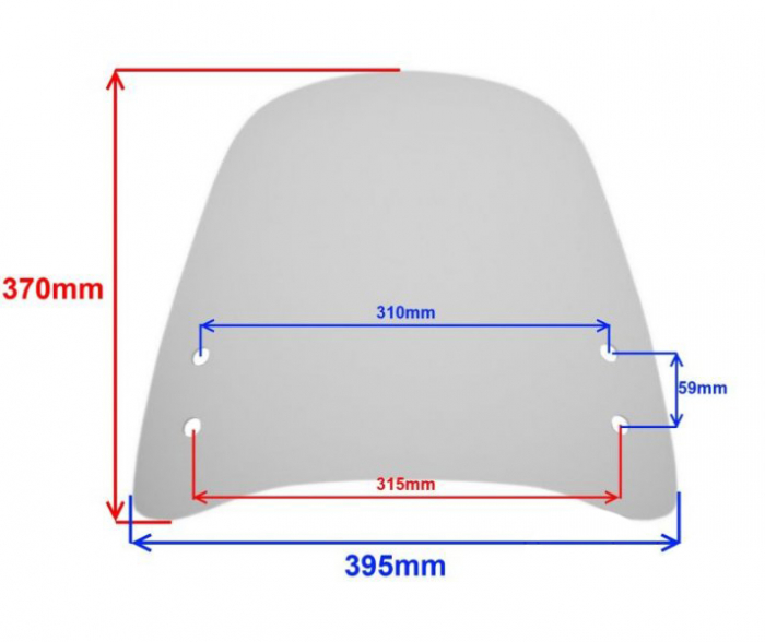 Parbriz moto universal cu prinderi, h=37cm [2]