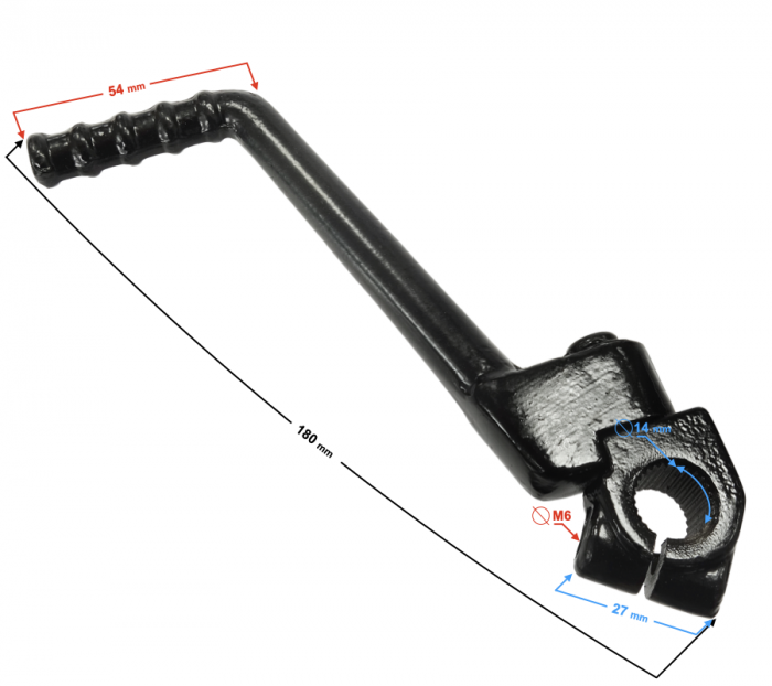 Pedala pornire starter Minarelli AM6, diametru 14mm, culoare negru [2]