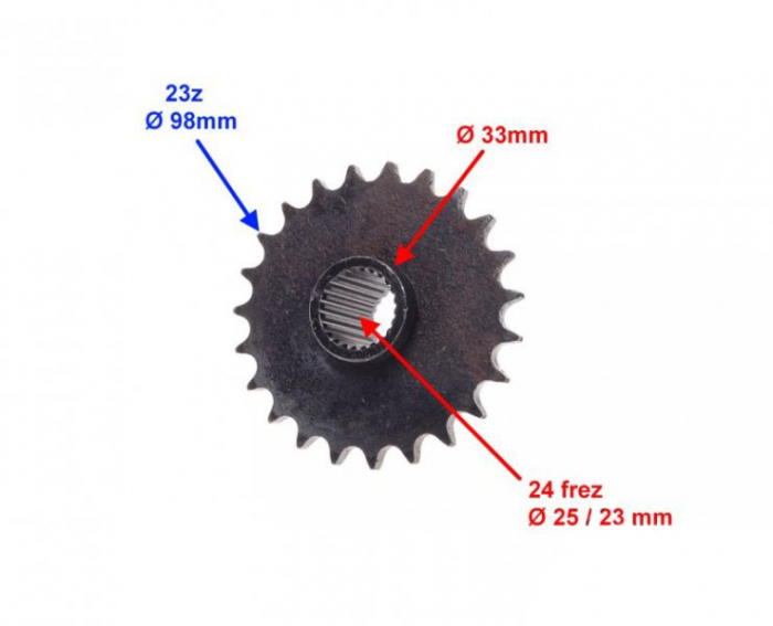 Pinion fata atv, 23 dinti, pas 428 [2]