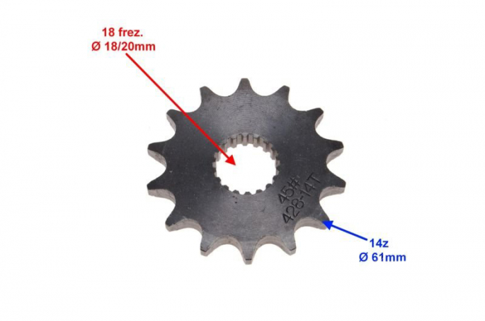 Pinion fata transmisie, 14 dinti, pas 428, Suzuki Gn125 [2]
