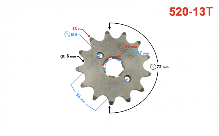 Pinion fata transmisie 520-13T [2]