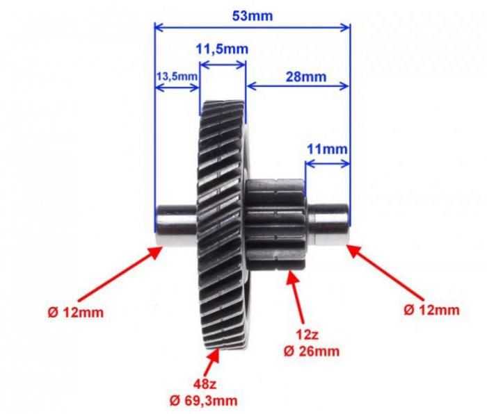 Pinion intermediar, transmisie finala 2t [2]