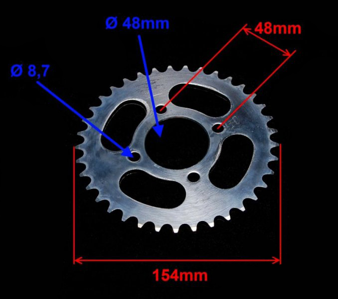 Pinion spate 37z 420, ATV 90/ATV 110, latime 5.8 mm [2]