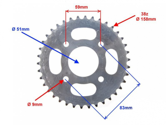Pinion spate, 38 dinti, pas 420, grosime 6mm [2]