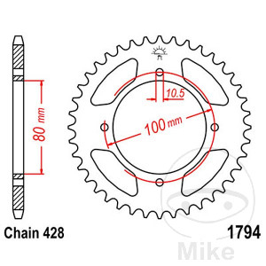 Pinion spate 428 Z45