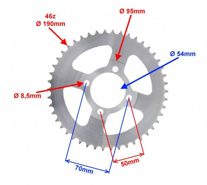 Pinion spate, 46 dinti, pas 428, Ogar900 [2]