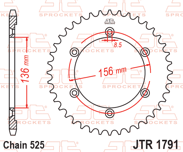 Pinion spate 525 Z42 Suzuki DR650 SE 97-13 USA