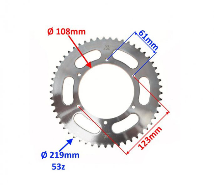 Pinion spate, 53 dinti, pas 420, Derbi [2]