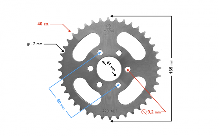 Pinion spate ATV 150, 40 dinti, pas 428 [2]