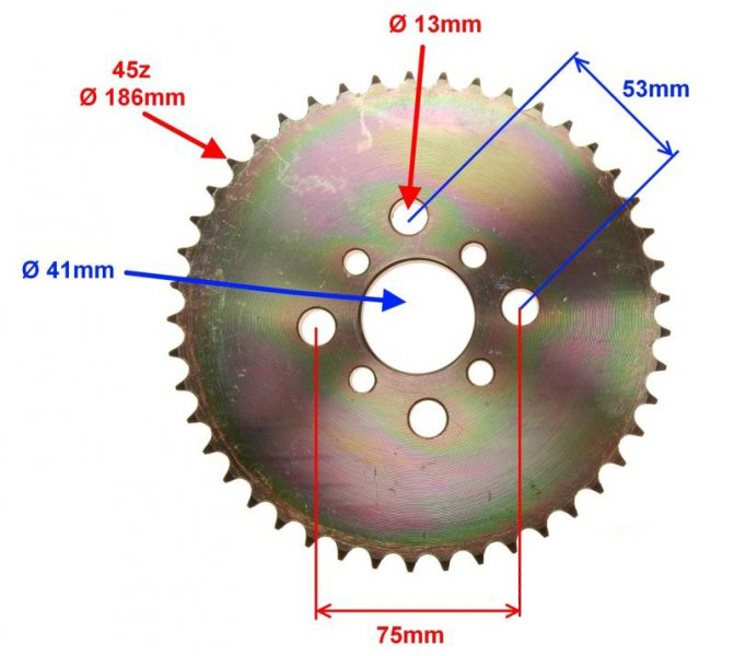 Pinion spate Atv Bashan 250, 45 dinti [2]