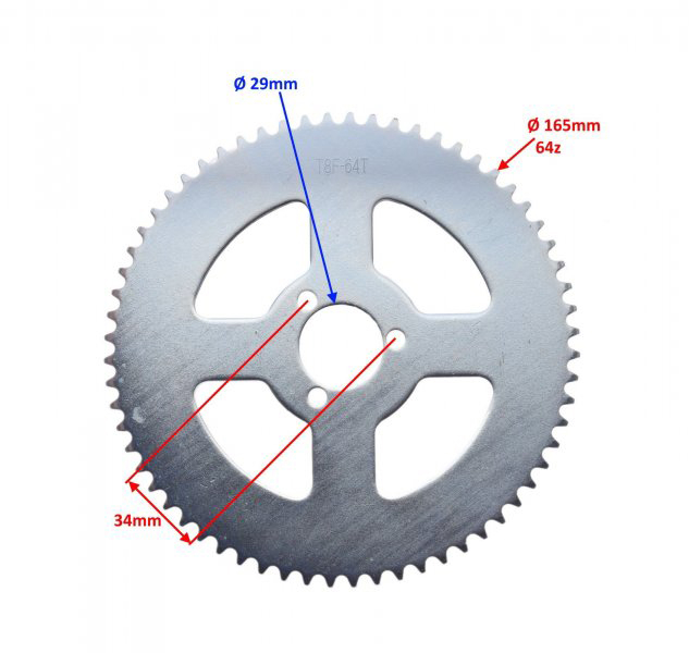 Pinion spate mini atv/pocket, 64 dinti, 140 T8F [2]
