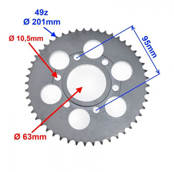Pinion spate moto/atv, 49 dinti, pas 428 [2]