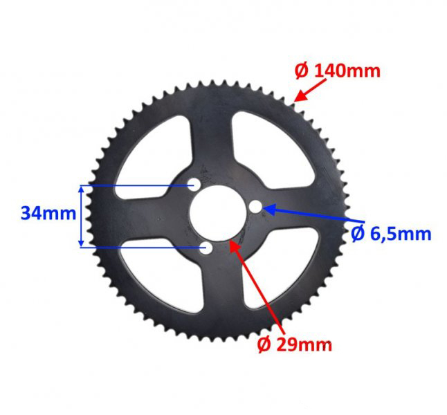 Pinion spate pocket/mini atv, 68 dinti 140 ( 25H ) [2]