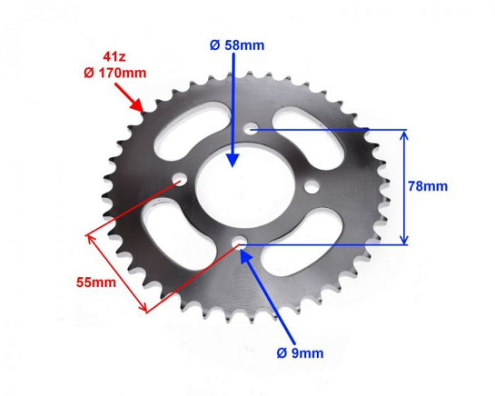 Pinion spate transimisie, 41 dinti, pas 428 [2]