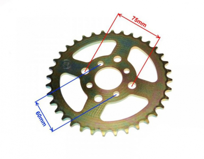 Pinion spate transmisie 36z, pas520, ATV 250cc, latime 6mm [3]