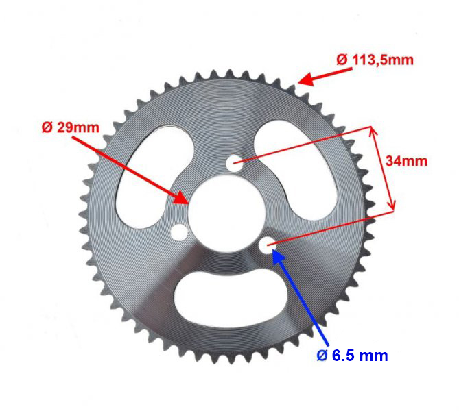 Pinion spate transmisie 55z 140 25H DO MINI POCKET ATV [2]