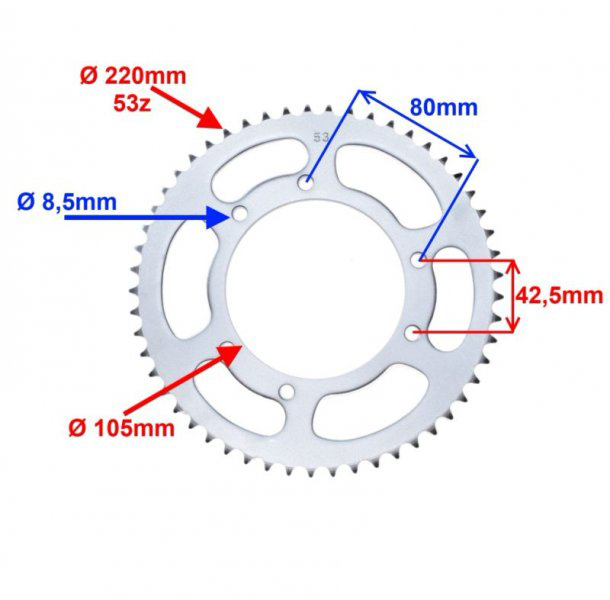 Pinion transmisie, 53 dinti, pas 420, Derbi [2]