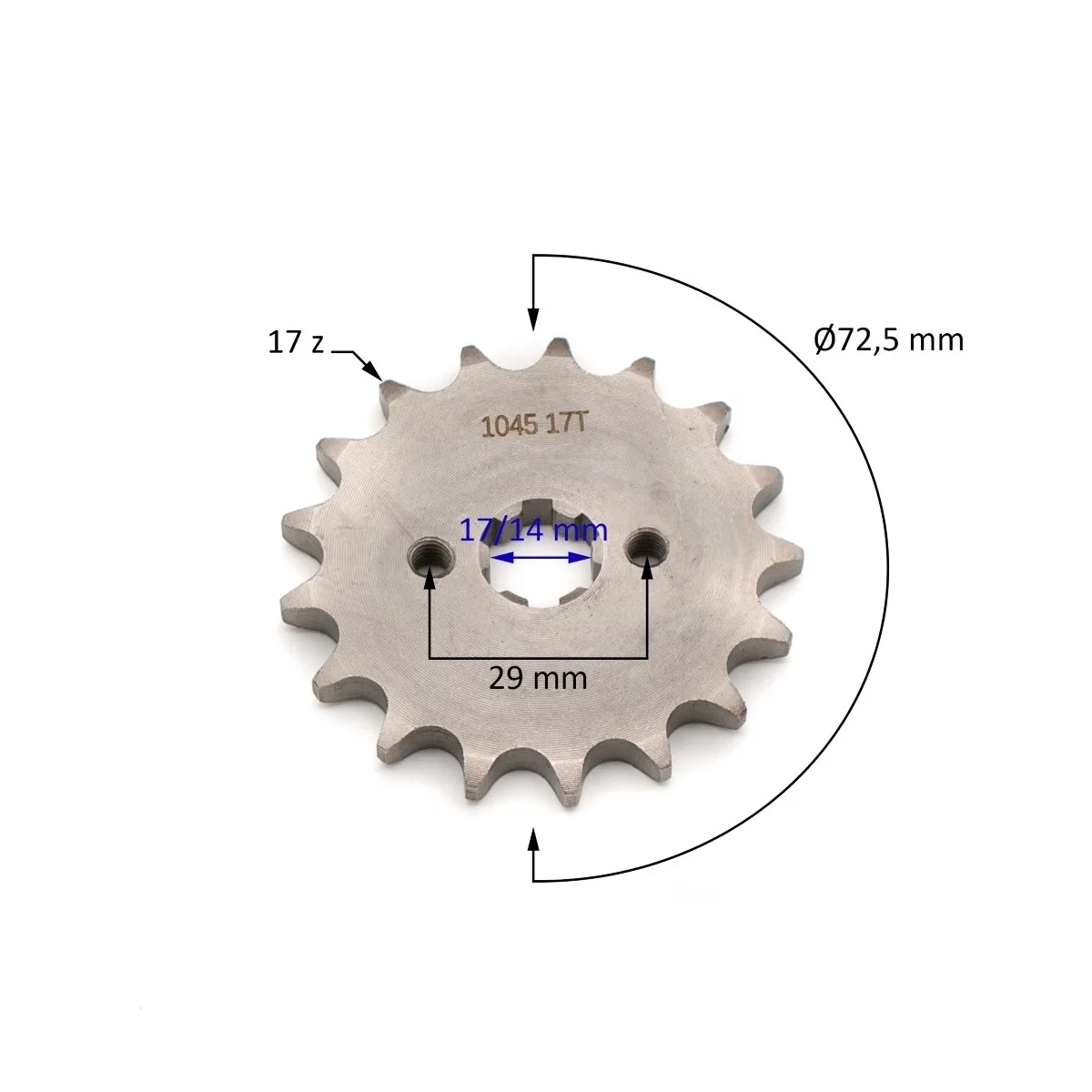 Pinion transmisie fata cross 110-125cc,pas428,13z,int.17mm [2]