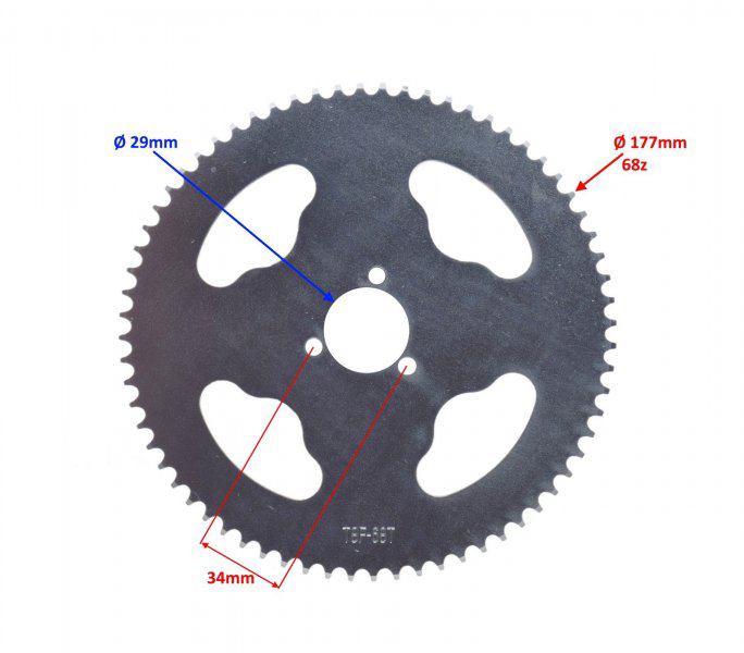 Pinion transmisie pocket/mini atv , 68 dinti, 140 T8F [2]