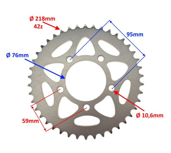 Pinion transmisie spate, 42 dinti, pas 525, Benelli Trk 502 [2]