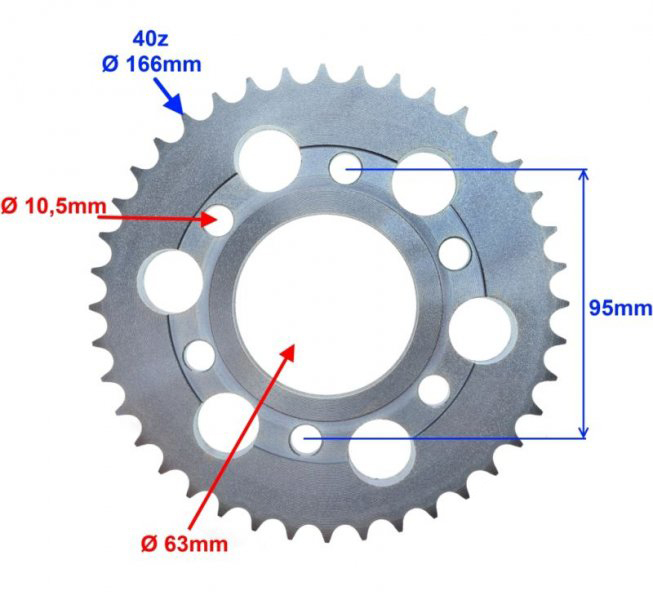 Pinion transmisie spate moto, 40 dinti, pas 428 [2]
