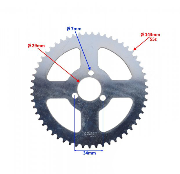 Pinion transmisie spate Pocket, 55 dinti, 140 T8F [2]