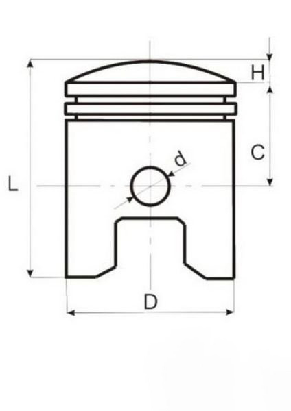 Piston Kymco Calipso 50cc, d.39mm, bolt 12mm [2]