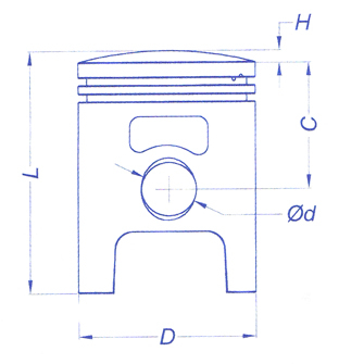 Piston PIAGGIO, diametru 40.00, STDA [2]
