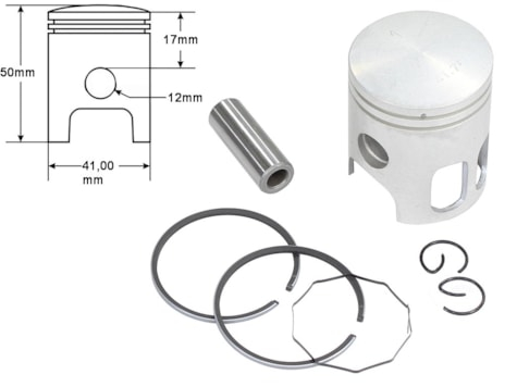 Piston YAMAHA DT 41,00mm, bolt 12mm