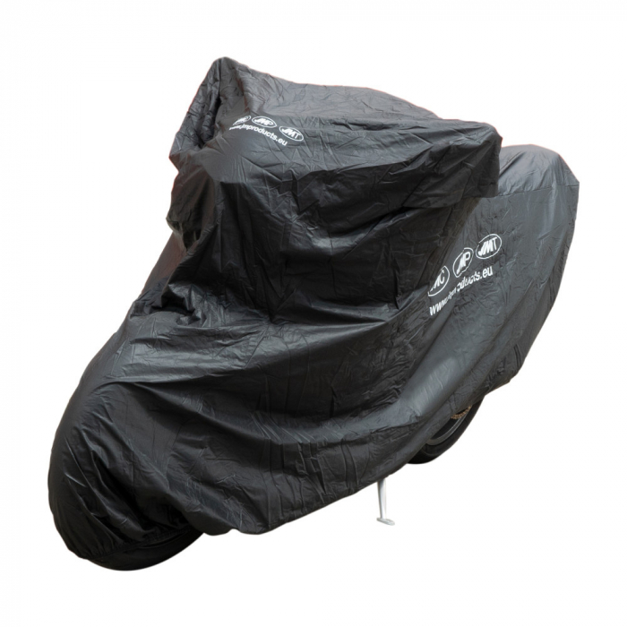 Prelata / husa moto impermeabila premium JMP, cu strat PVC, negru, 275x108, 500cc - 1000cc [2]