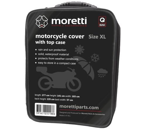 Prelata moto impermeabila, pentru motociclete cu top case, marime XL