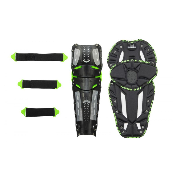 Protectii genunchi UFO Plast Crypton, culoare negru/verde, marime universala [4]