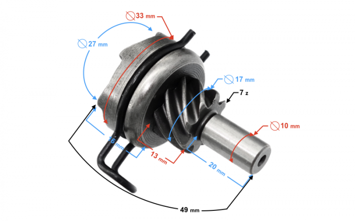 Rac pornire + arc, GY-6, 50cc, 4T, 7dinti [3]