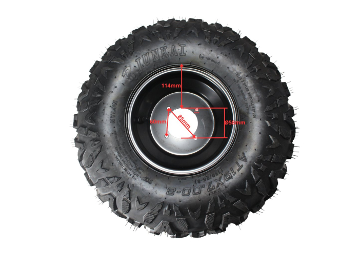 Roata completa fata cu anvelopa ATV 8", 4 prezoane, 19x7.00-8 [2]