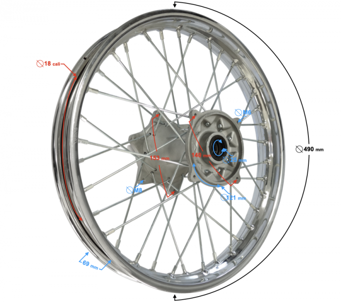 Roata spate 18" Barton [2]