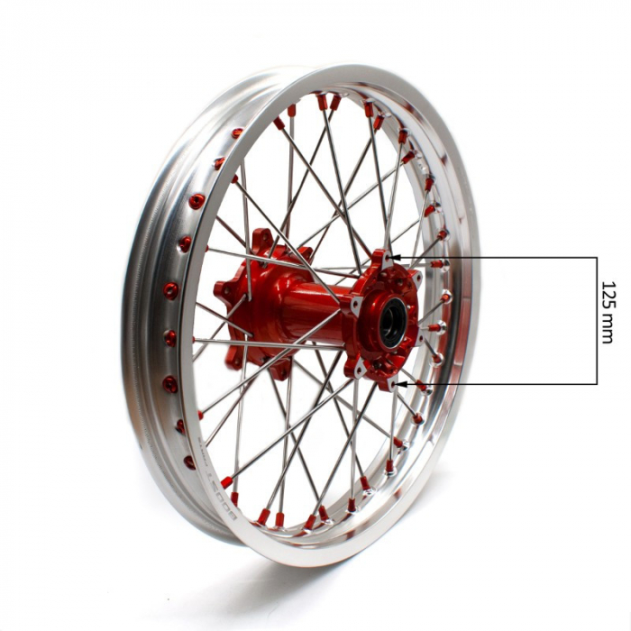 Roata spate Cross 300cc,18inch x 2.15,Boost Parts Racing, nipluri si butuc portocaliu [3]