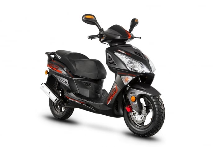 Scuter Barton Falcon 50cc, culoare negru rosu