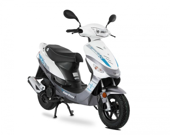 Scuter Barton Galactic 50cc, culoare alb albastru