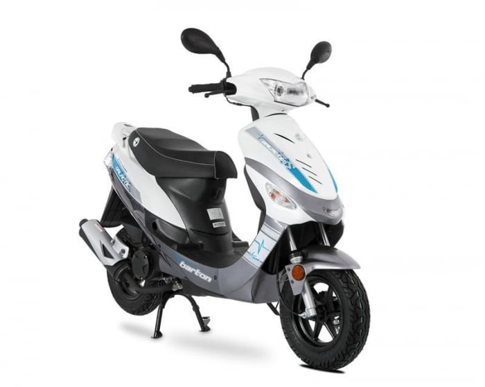 Scuter Barton Galactic 50cc, culoare alb albastru