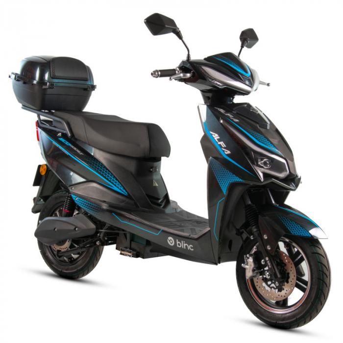 Scuter electric Blinc Alfa 2000w, 72V, culoare gri/albastru [6]