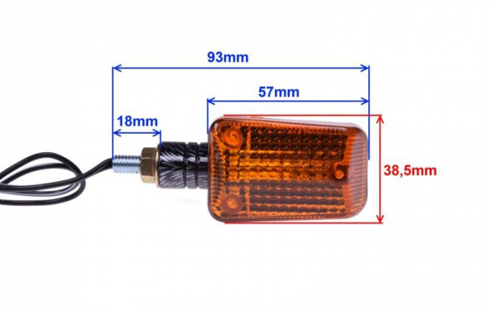 Semnalizare (1 buc) cu bec BA9S, 12v, 23w, culoare carbon/portocaliu, brat scurt [2]