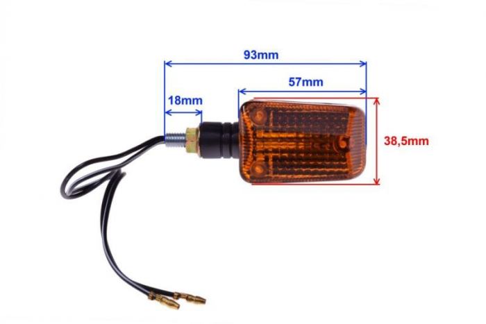 Semnalizare (1 buc) cu bec BA9S, 12v, 23w, culoare portocaliu, brat scurt [2]
