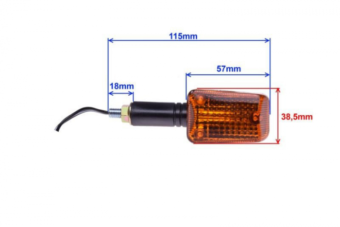 Semnalizare (1 buc) cu becBA9S, 12v, 23w, portocaliu, brat lung [2]