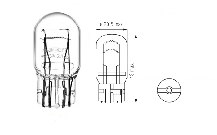 Set 2 becuri BOSMA 12V 21/5W W21/5W T20q BLISTER [2]