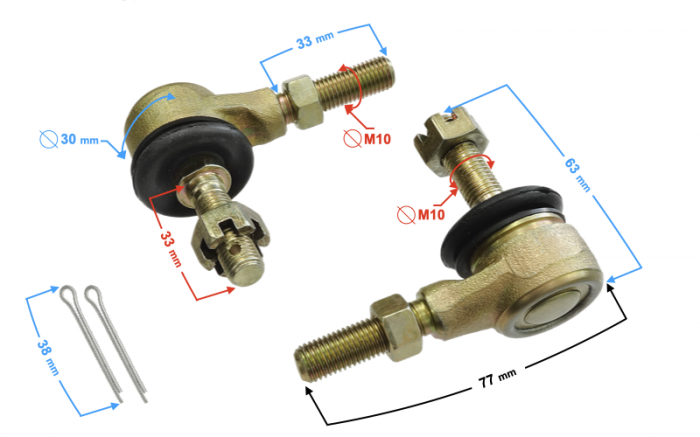 Set 2 bucati capeti de bara Atv 110/125/200, filet 10mm [2]